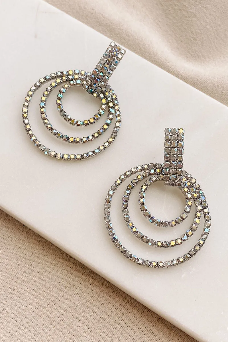 Exquisite Love Rhinestone Earrings (Silver)