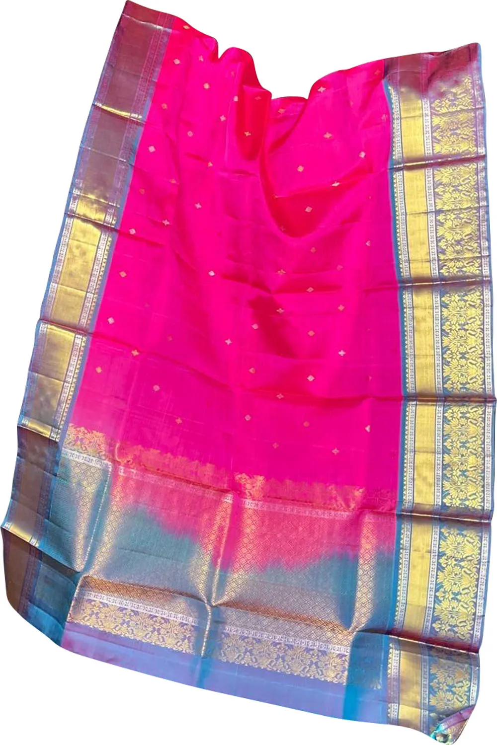 Exquisite Pink Kanjeevaram Silk Dupatta - Handloom Beauty