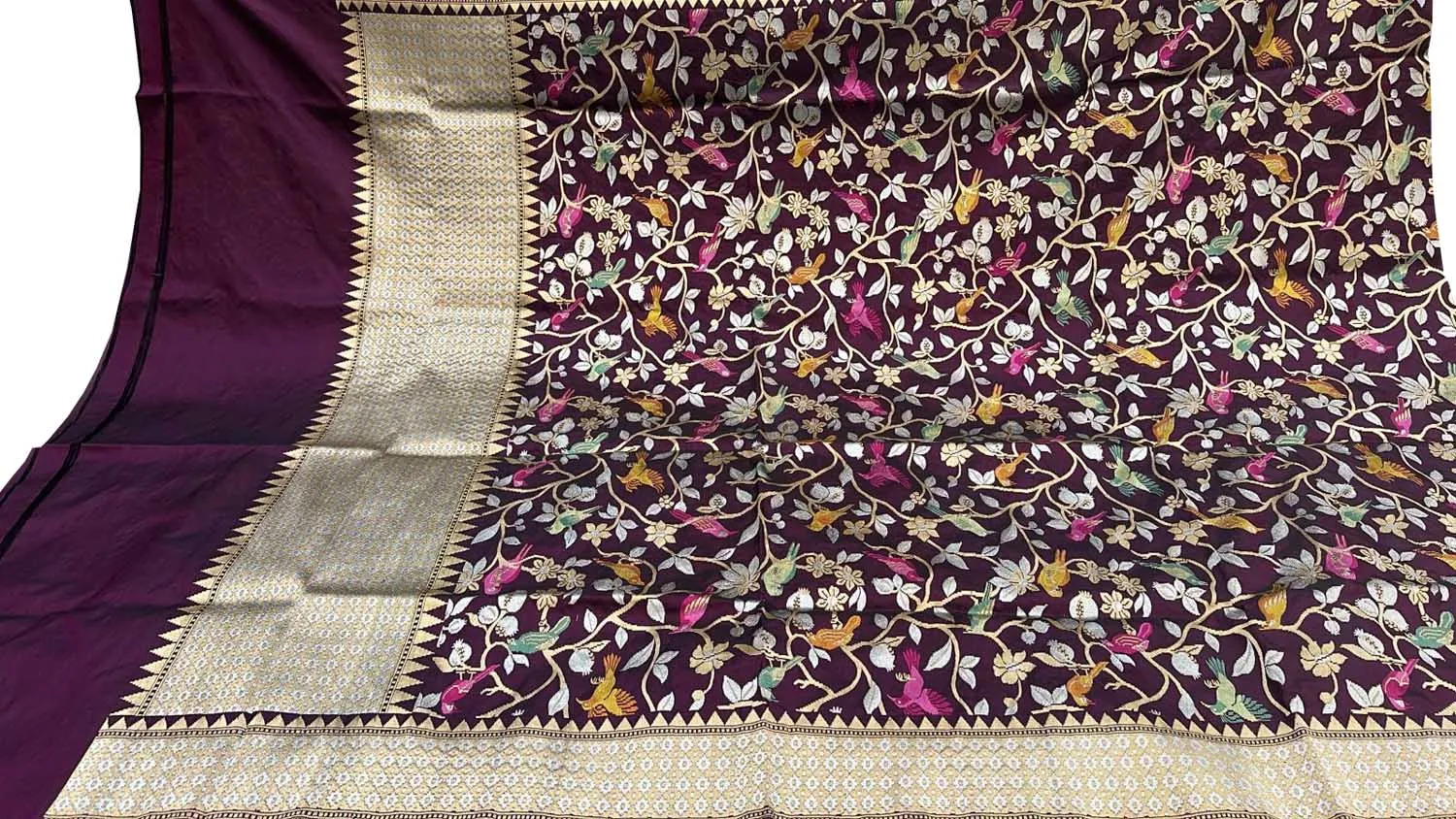 Exquisite Purple Banarasi Silk Handloom Dupatta
