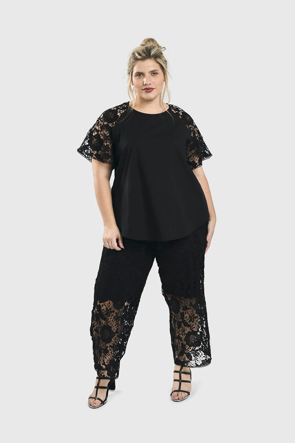 Exquisite Raglan Top, Black