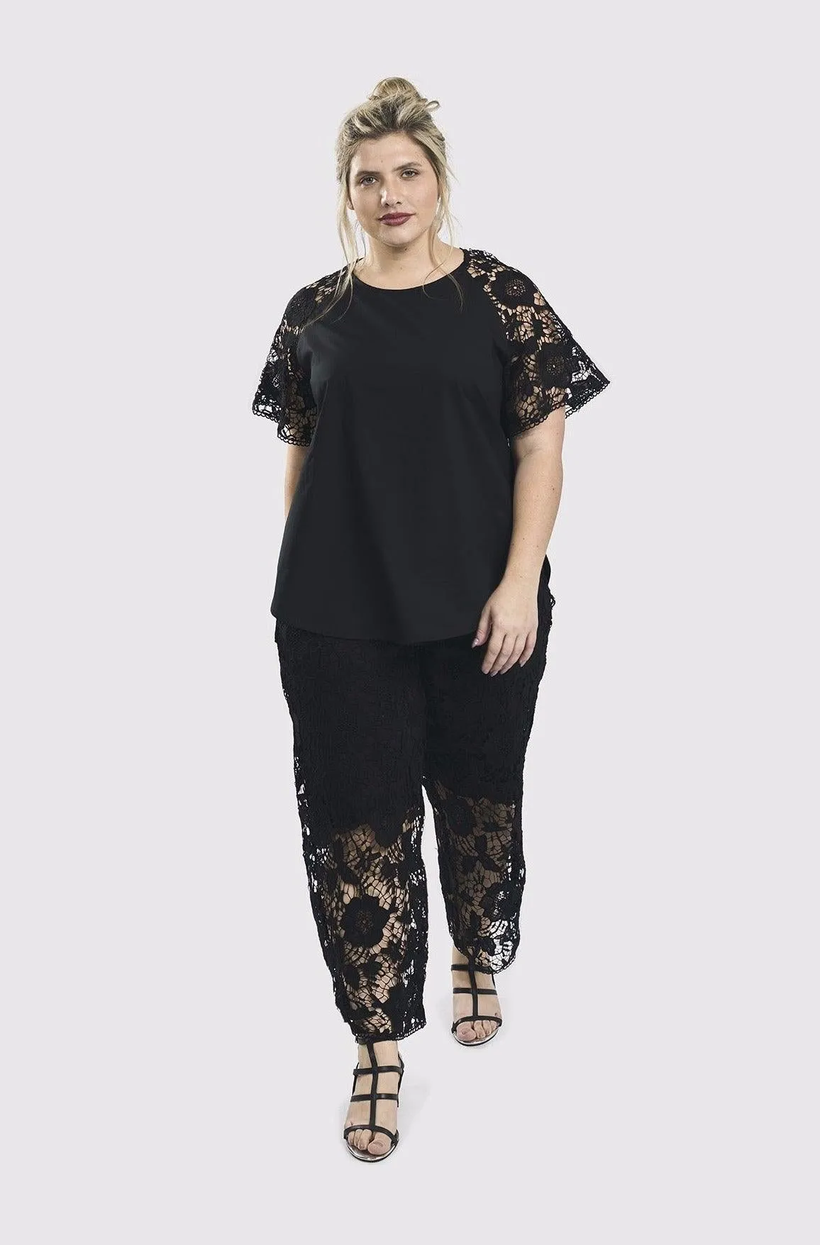 Exquisite Raglan Top, Black