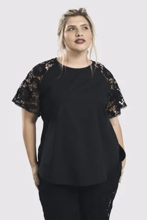 Exquisite Raglan Top, Black