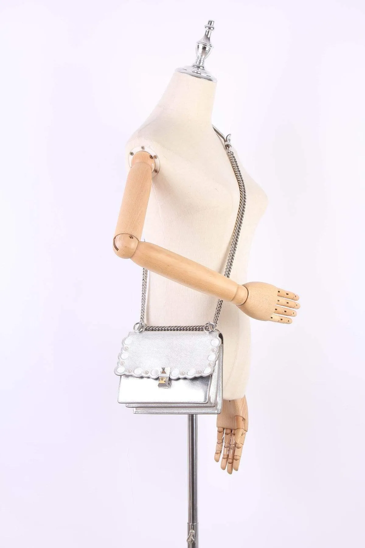 Fendi Silver Small Studded Kan I - RCL1175