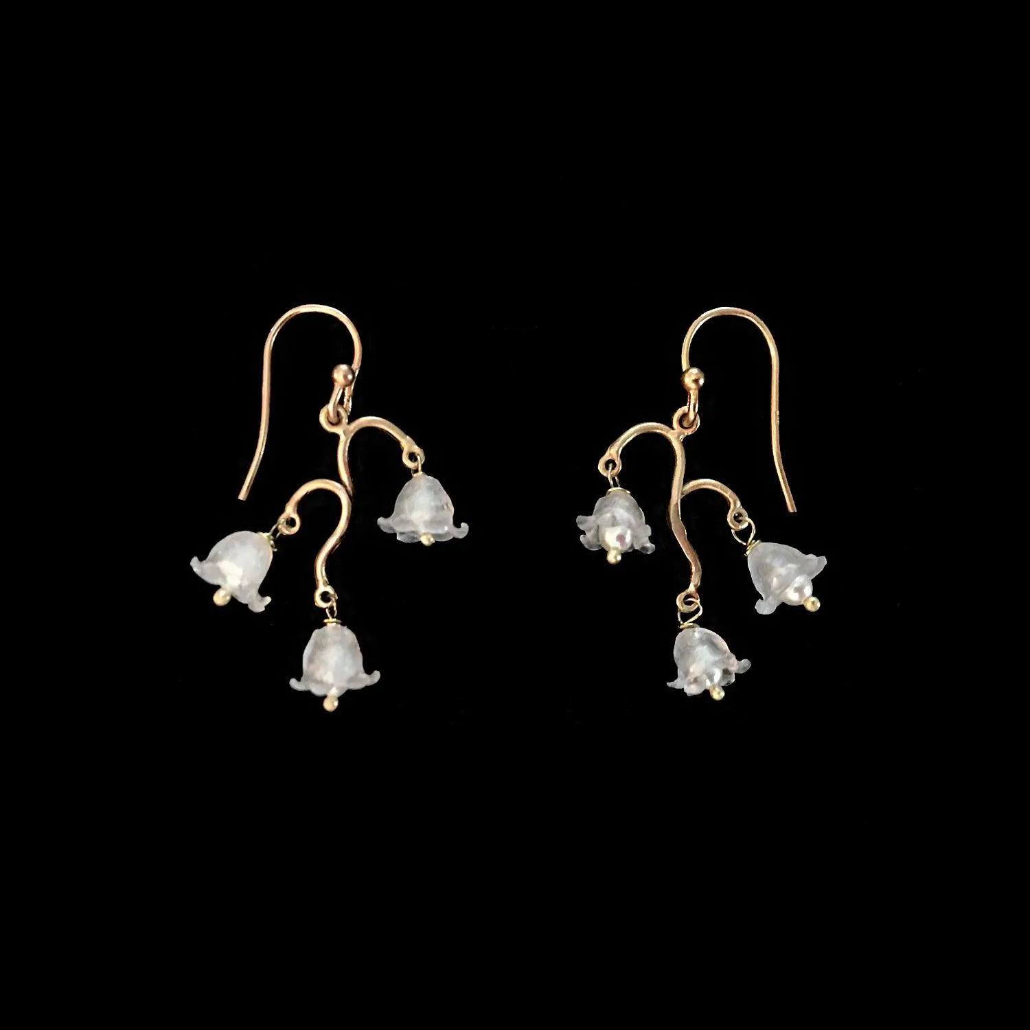 Fine Lily of the Valley Earrings - Dainty Wire