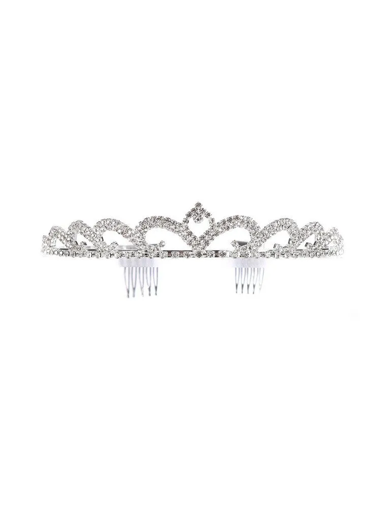 Girls Multi Color Exquisite Rhinestone Comb Crown Tiara