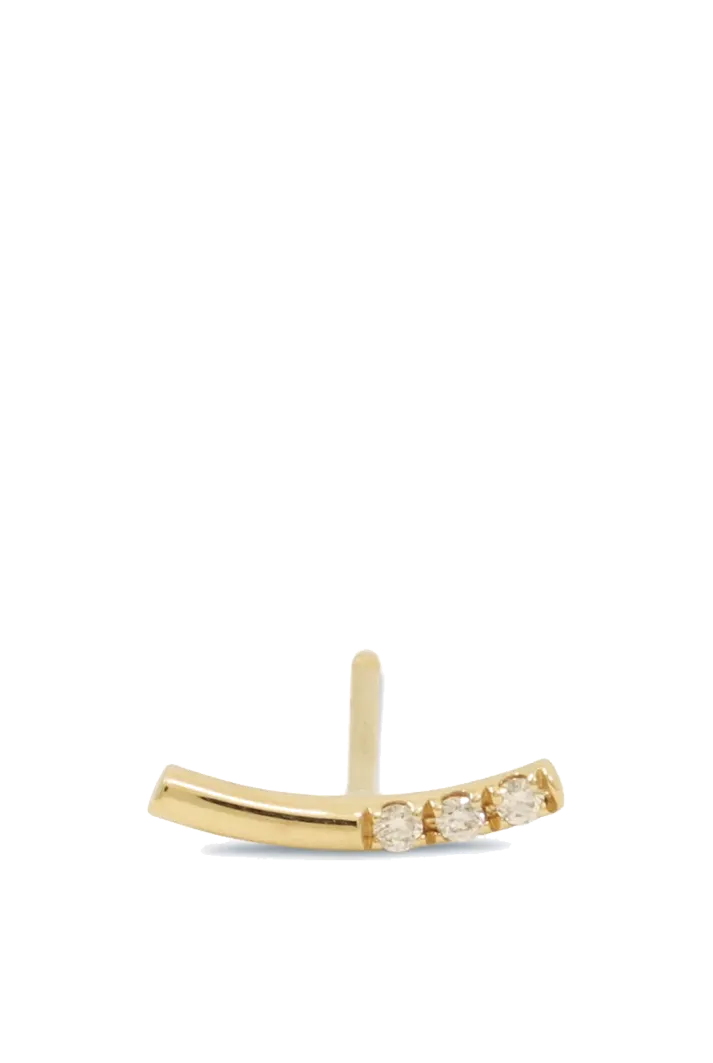 Gold Balance Curved Bar Earring