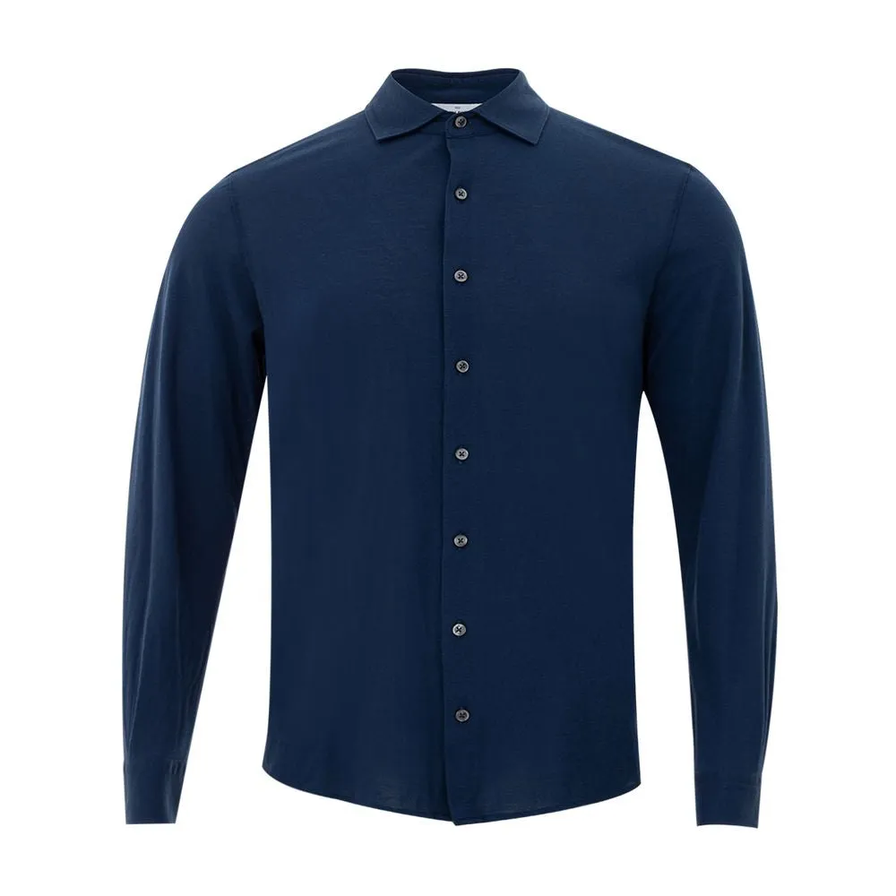 Gran Sasso Exquisite Italian Cotton Men's Blue Shirt