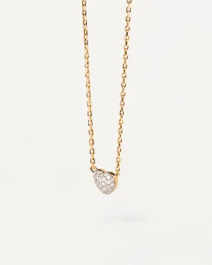 GRID 1 Diamonds And Gold Heart Solitary Necklace