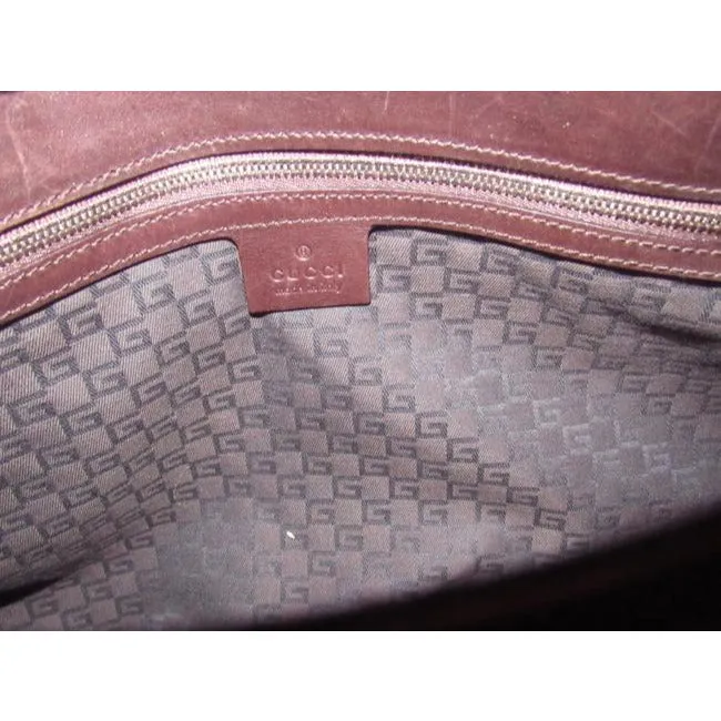 Gucci britt reins blondie, dark khaki canvas & brown leather, two handle, two-way- satchel or hobo style purse with an open top, red and green Sherry stripe and chrome GG accent