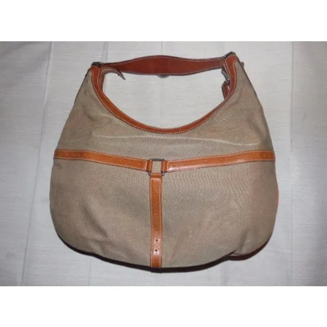 Gucci Britt Xl Shades Of Beige And Blue Canvas Leather Hobo Bag