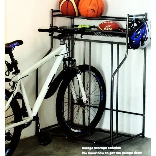 Home Zone Storage Bike Rack - Hammered Gray Finish (35.45" x 19.29" x 44.48")