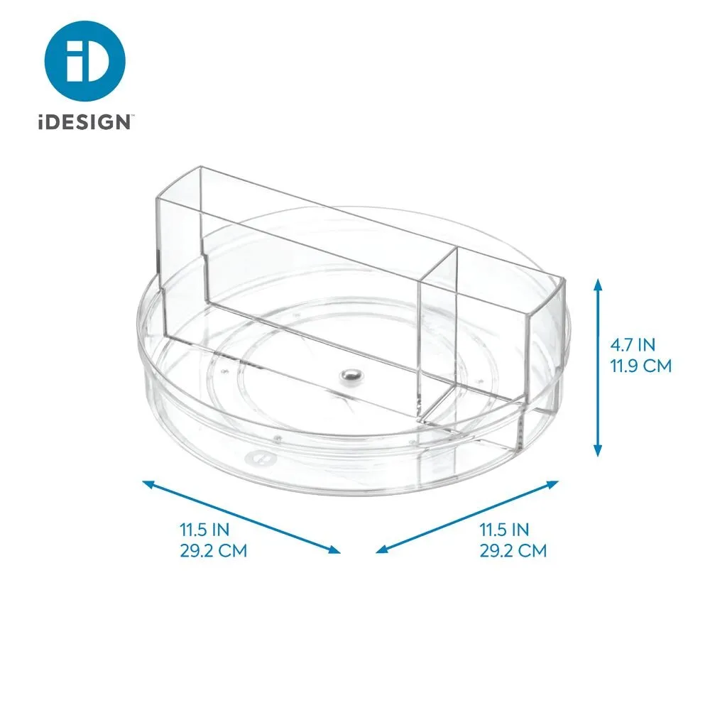 iDesign Crisp Tableware Turntable made with 100% Recycled Clear Plastic