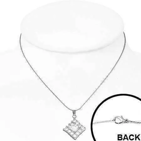 Jubilee Cubic Zirconia Square Pendant Necklace