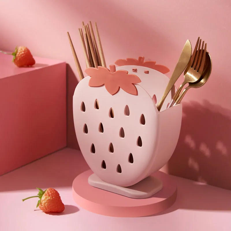 Kawaii Strawberry Cutlery Organizer