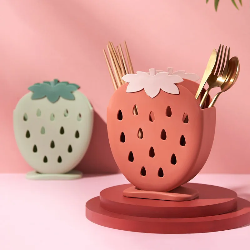 Kawaii Strawberry Cutlery Organizer