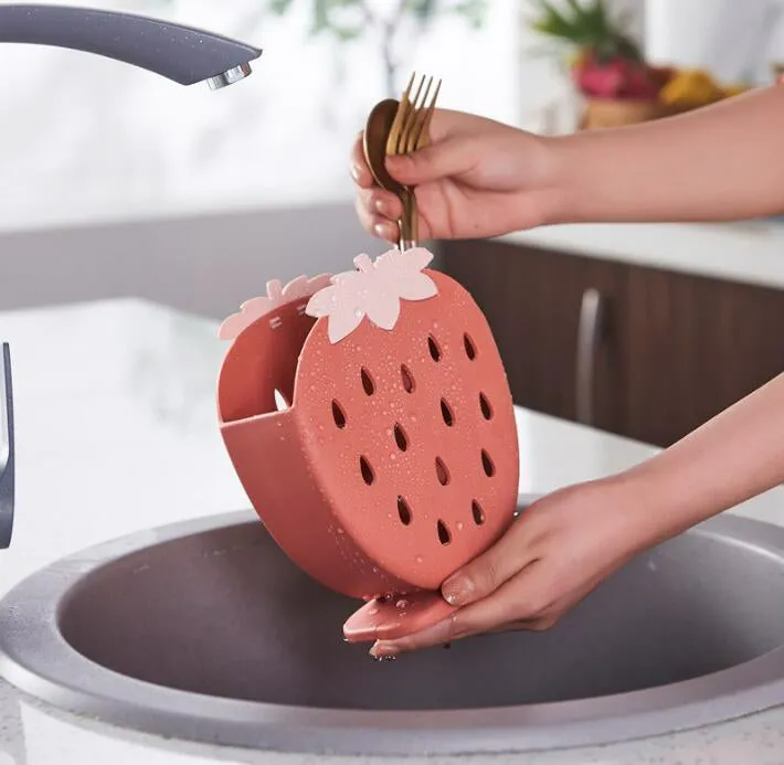 Kawaii Strawberry Cutlery Organizer