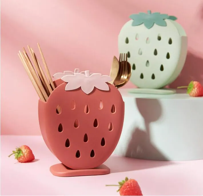 Kawaii Strawberry Cutlery Organizer