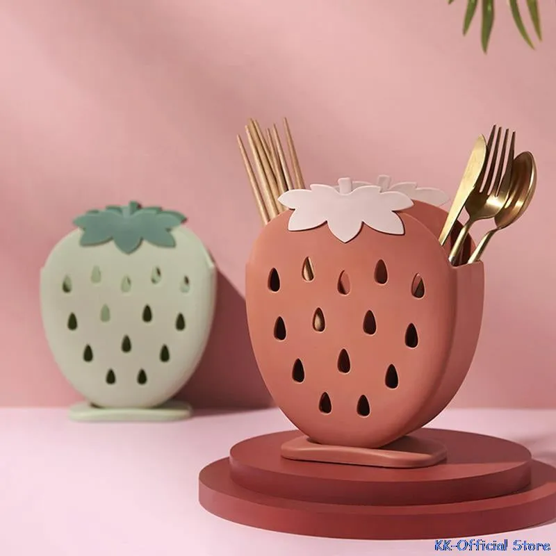 Kawaii Strawberry Cutlery Organizer