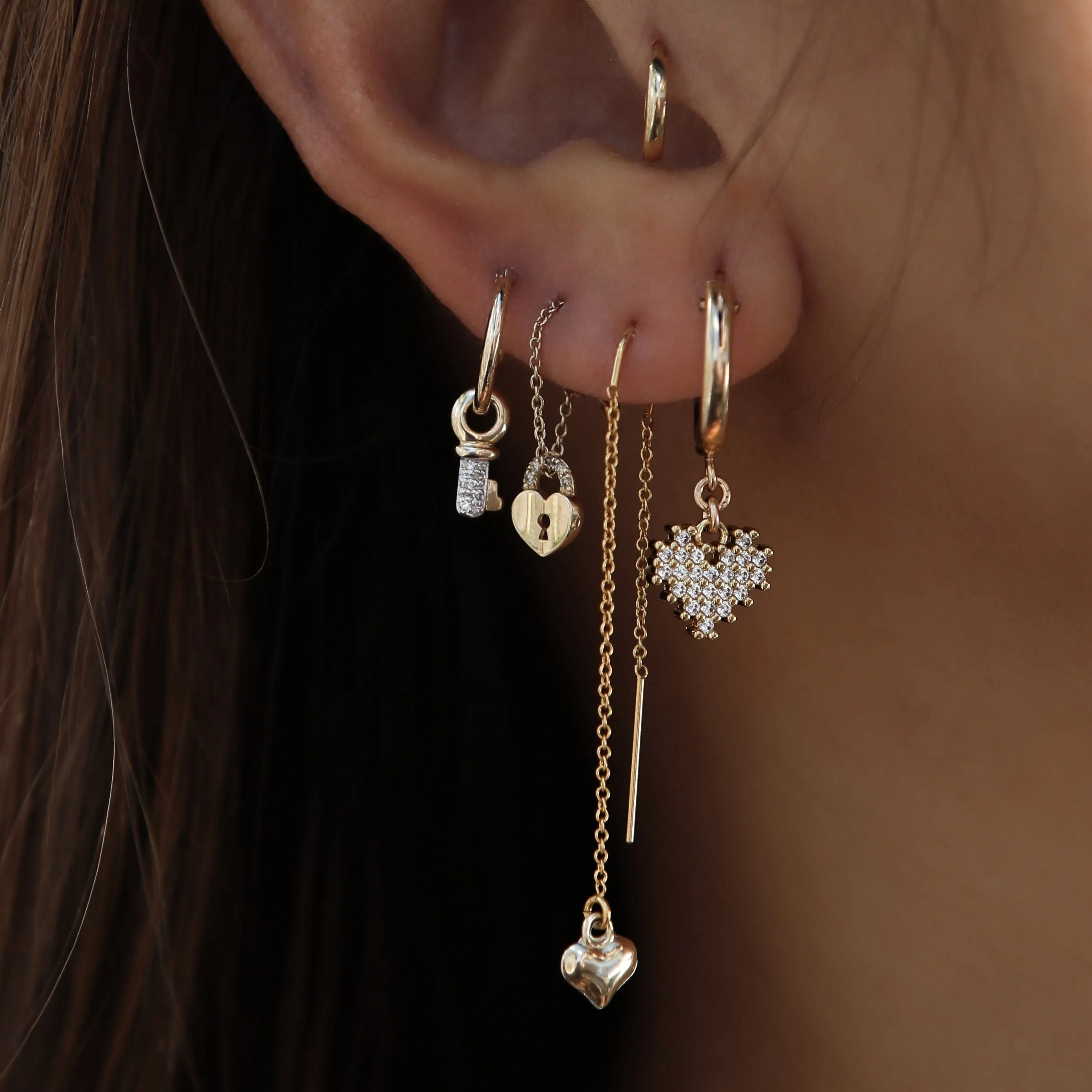 Key To Unlock My Heart Chain Stud
