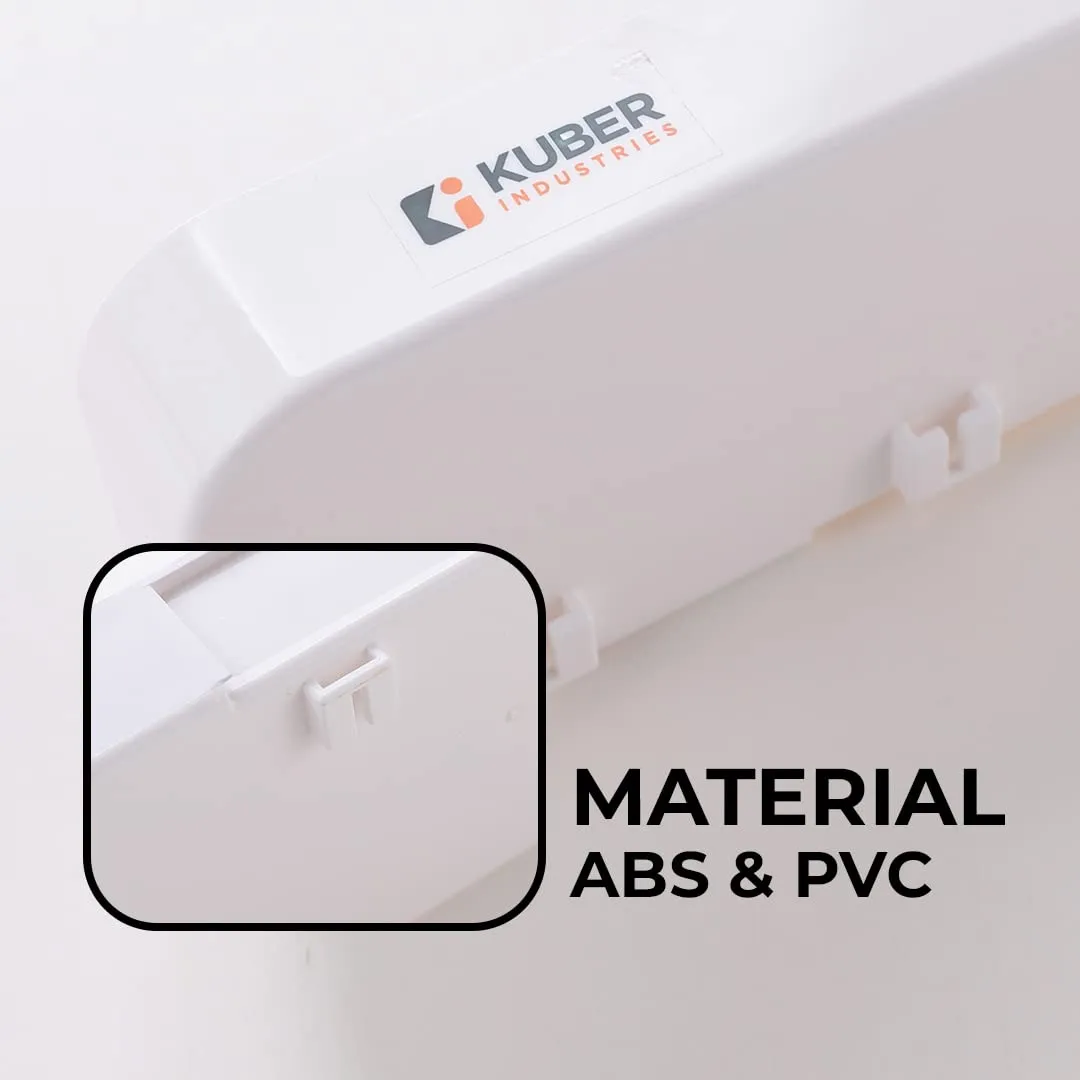 Kuber Industries Kitchen Organizer With Towel Hanger|Self-Adhesive Wall Shelf|Non-Toxic|Easy To Fit Plastic Bathroom Shelf|Multipurpose Wall Mounted Shelf For Bathroom & Kitchen|1323|White (Pack Of 6)