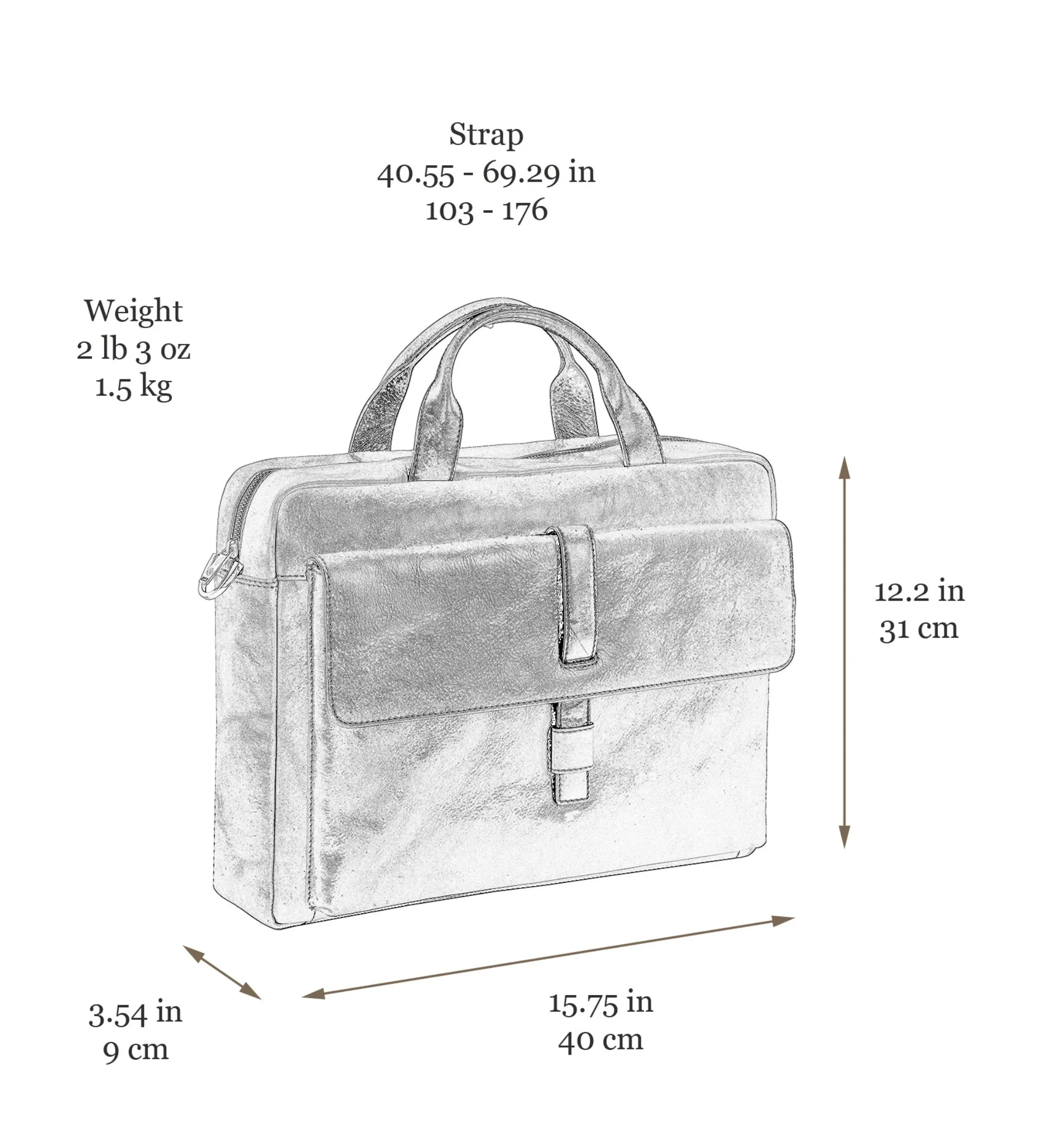 Large Leather Briefcase Laptop Bag for Women - The Chateau