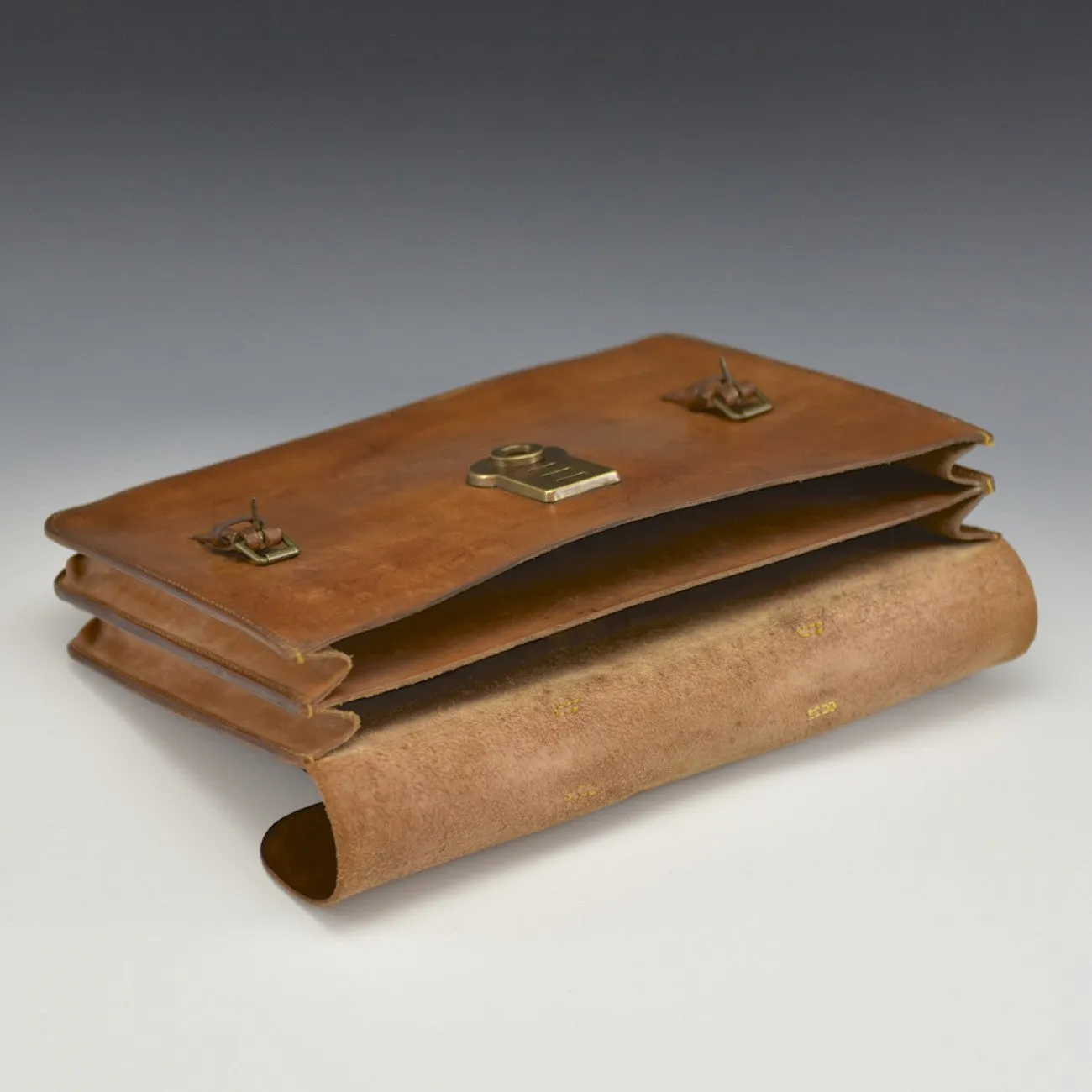 Leather Briefcase Initialed AC