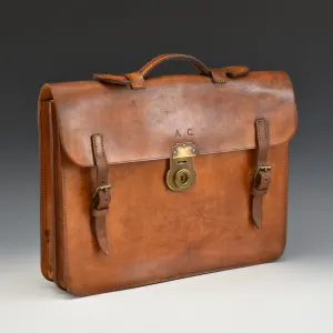 Leather Briefcase Initialed AC