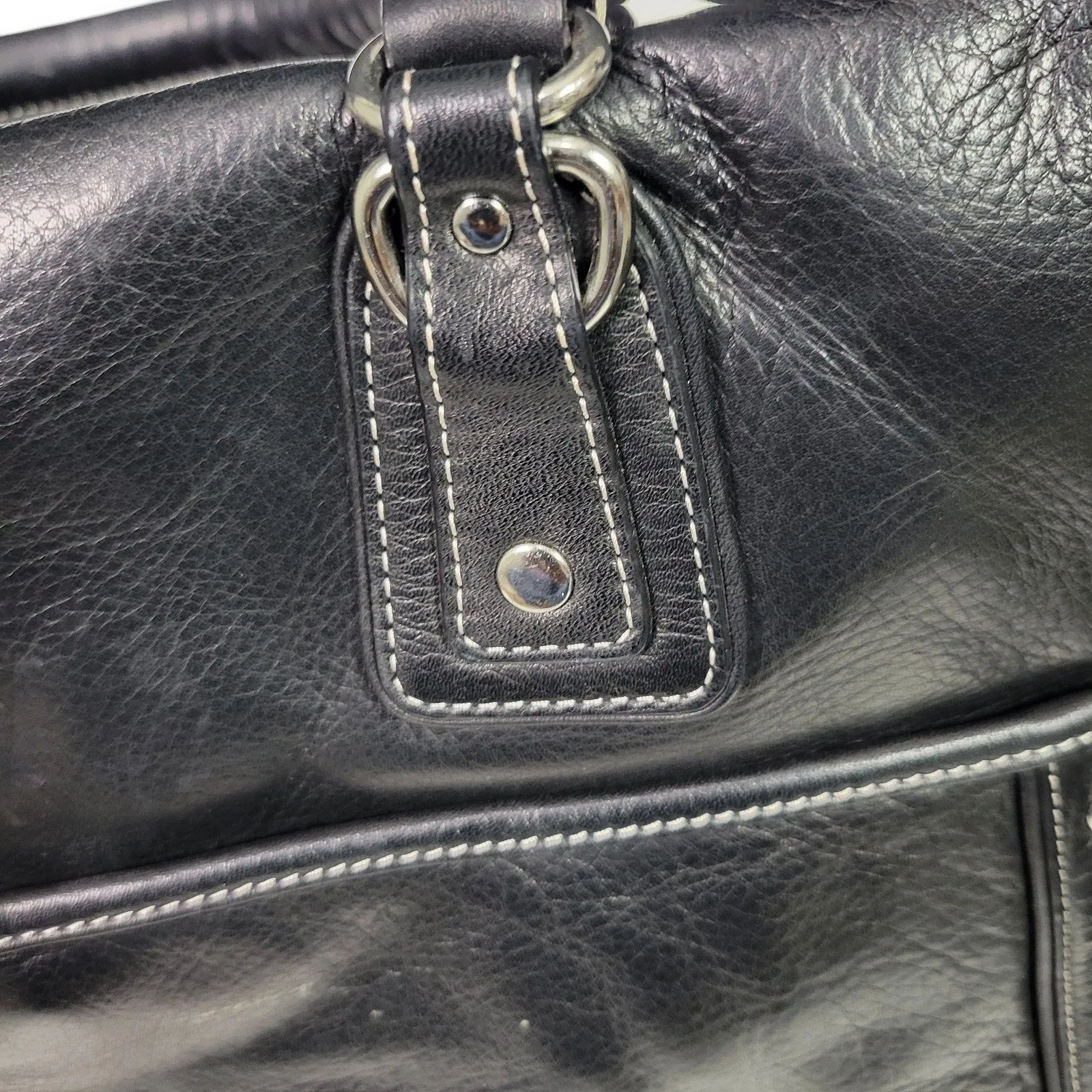 Levenger Leather Laptop Bag Black Removable Sleeve Shoulder Strap Handles Briefcase
