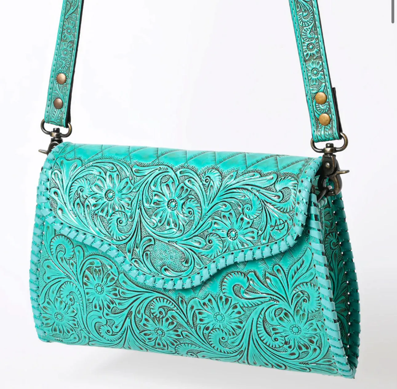 Macie Tooled Crossbody