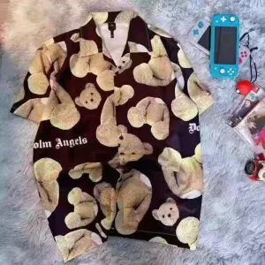 Men's Exquisite Yellow Teddy Designed Aloha Shirt