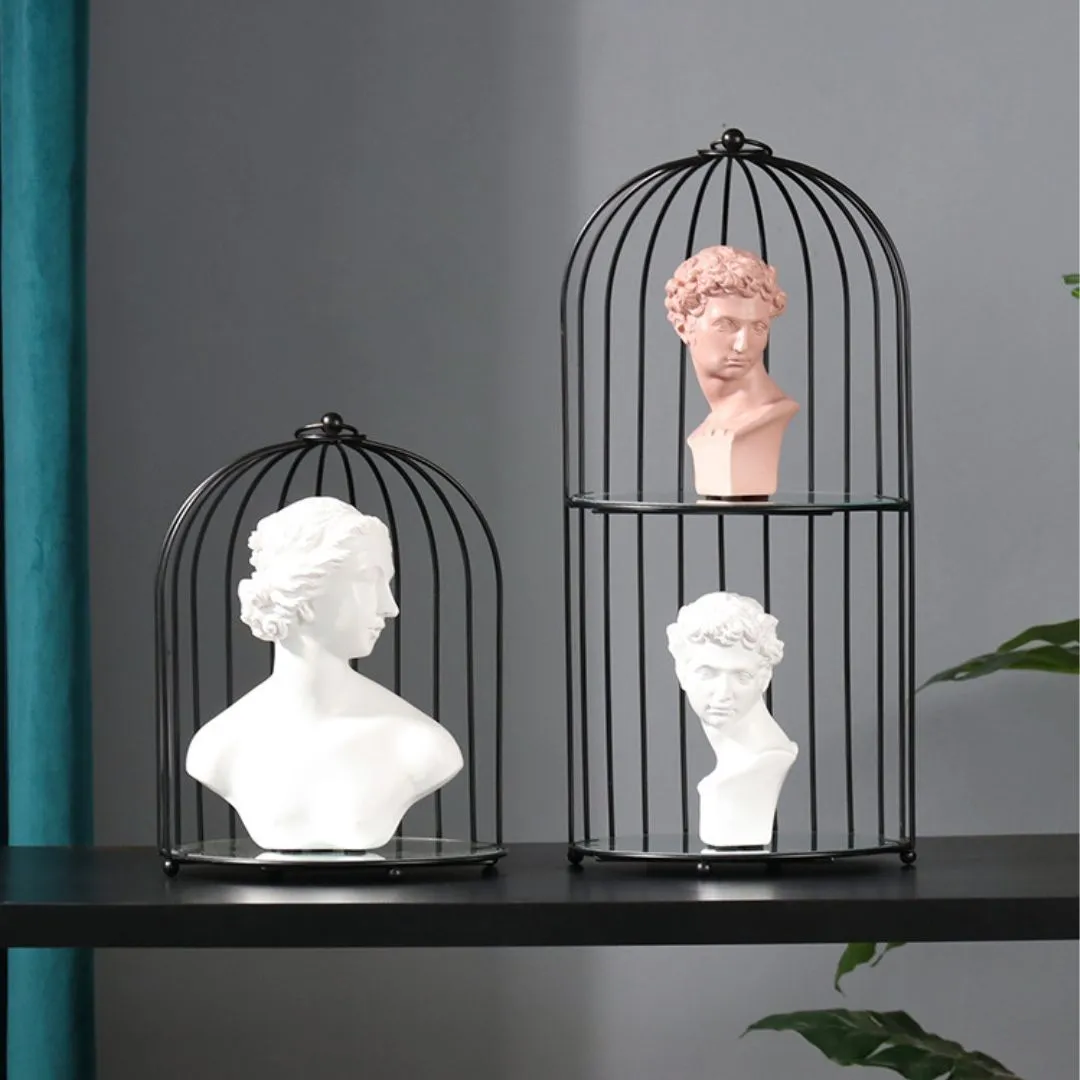 Metal Cage Makeup Organizer | Portable Display Shelf for Cosmetics
