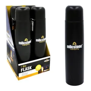 Milestone Cycling Stainless Steel Vacuum Flask 1L Matte Black