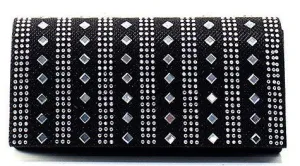 Mirrored Gem Clutch Purse in Black