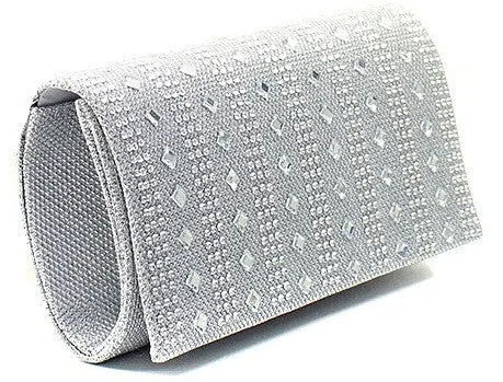 Mirrored Gem Clutch Purse in Black
