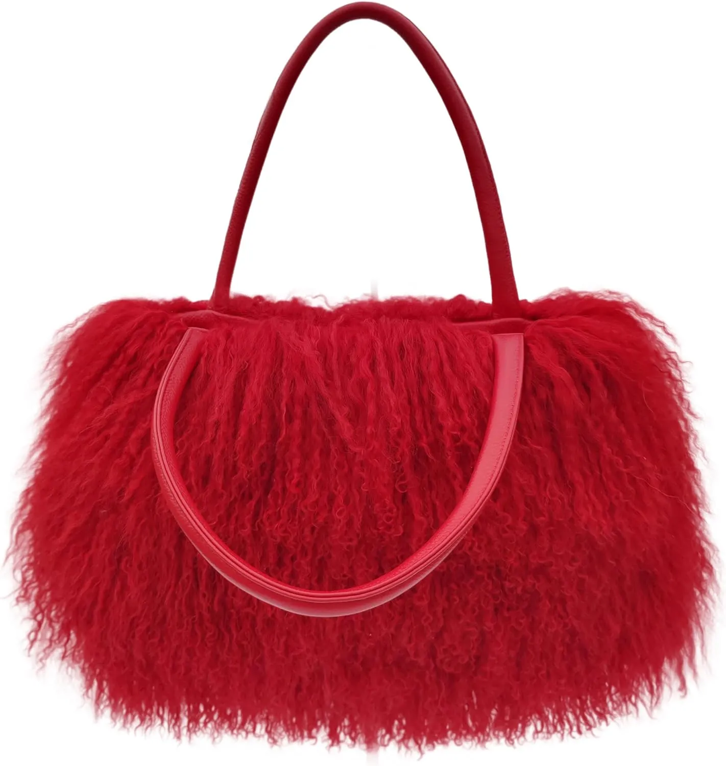 Mongolian Brown Luxury Wool Fur Handbag