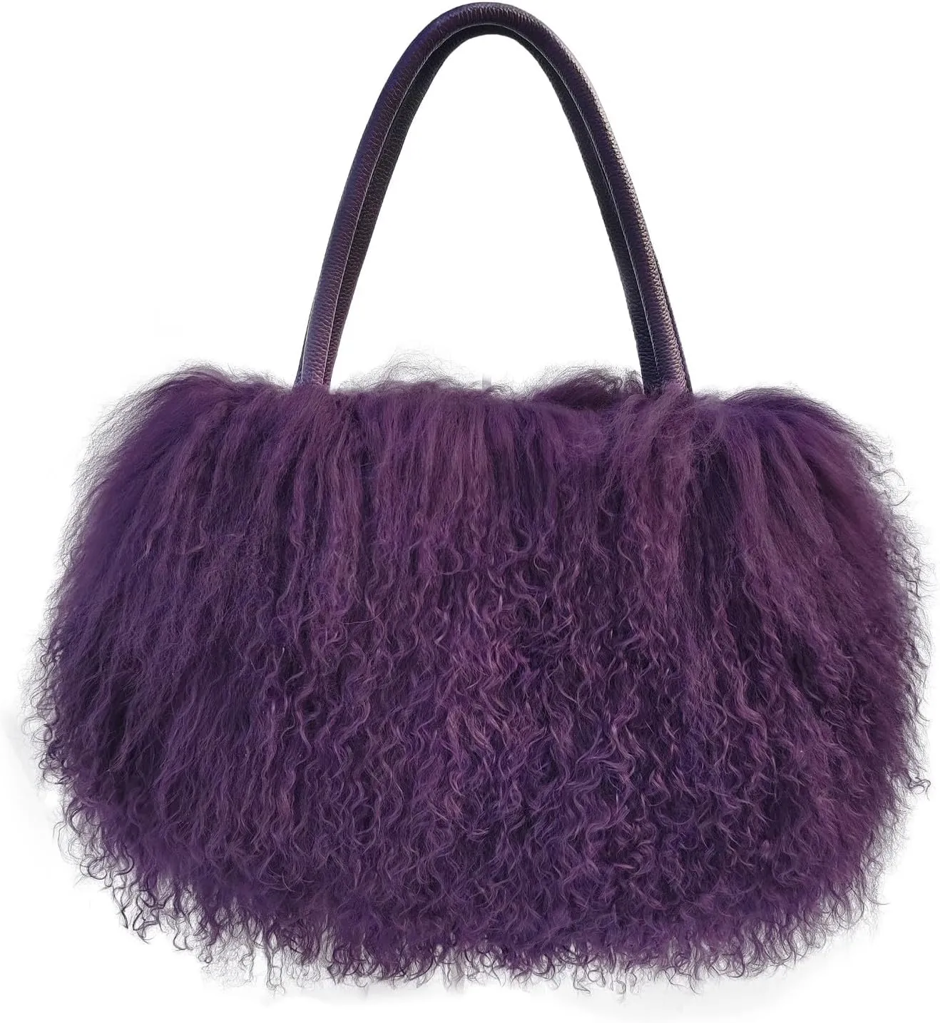 Mongolian Brown Luxury Wool Fur Handbag