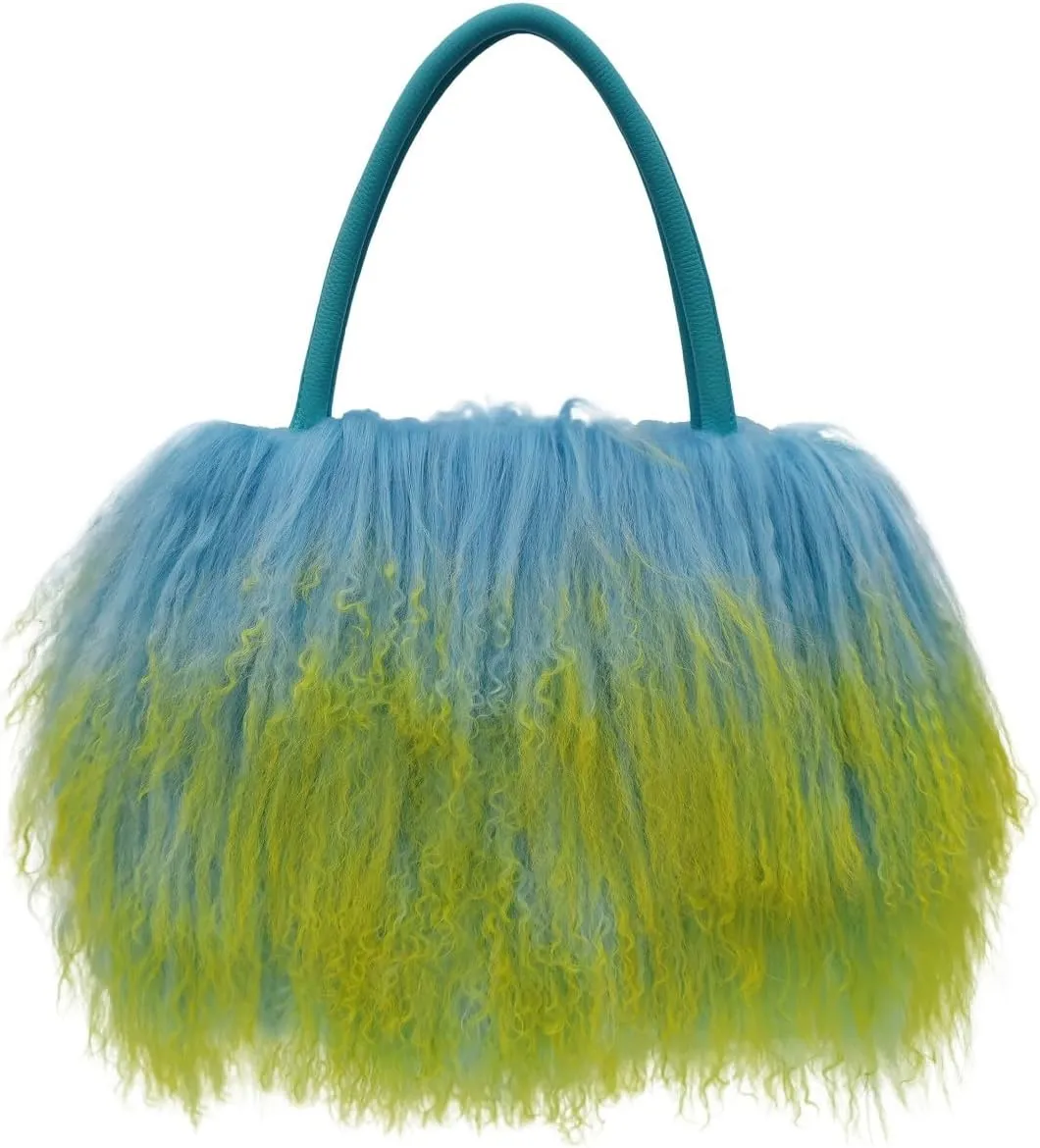 Mongolian Brown Luxury Wool Fur Handbag