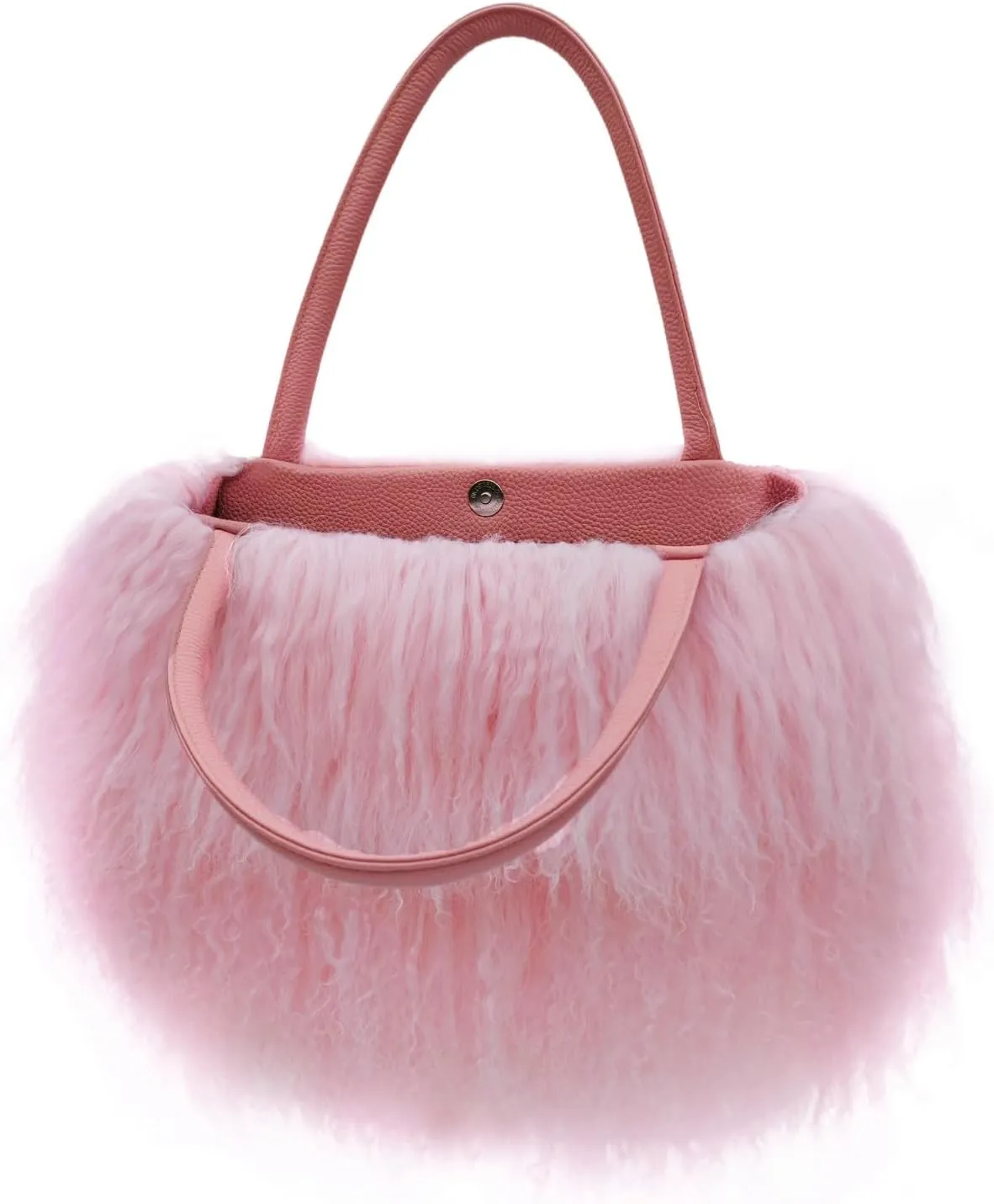 Mongolian Brown Luxury Wool Fur Handbag