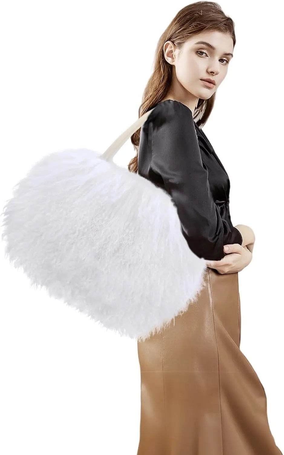 Mongolian Brown Luxury Wool Fur Handbag