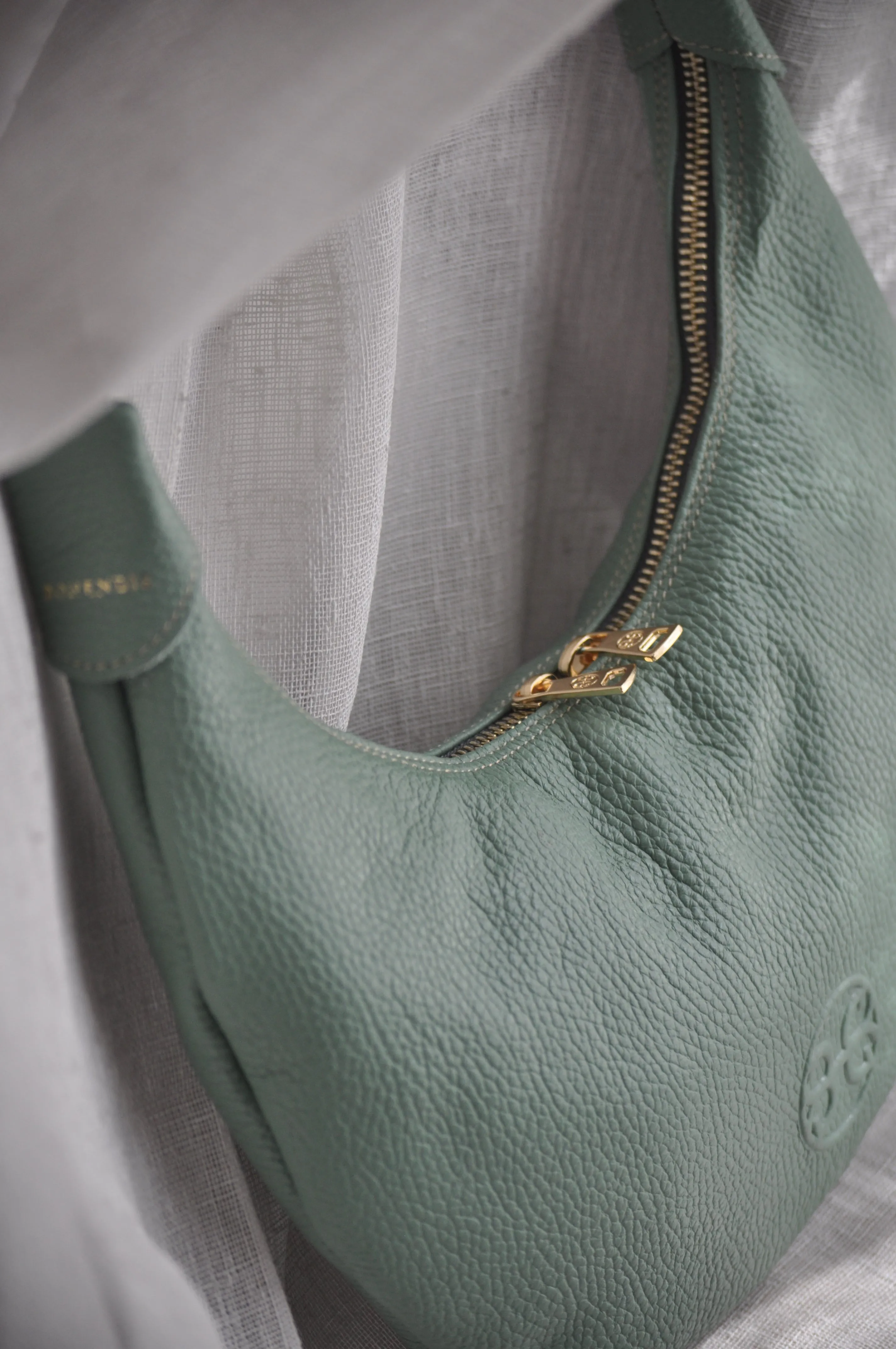Ophelia Small Leather Shoulder Bag - Sage