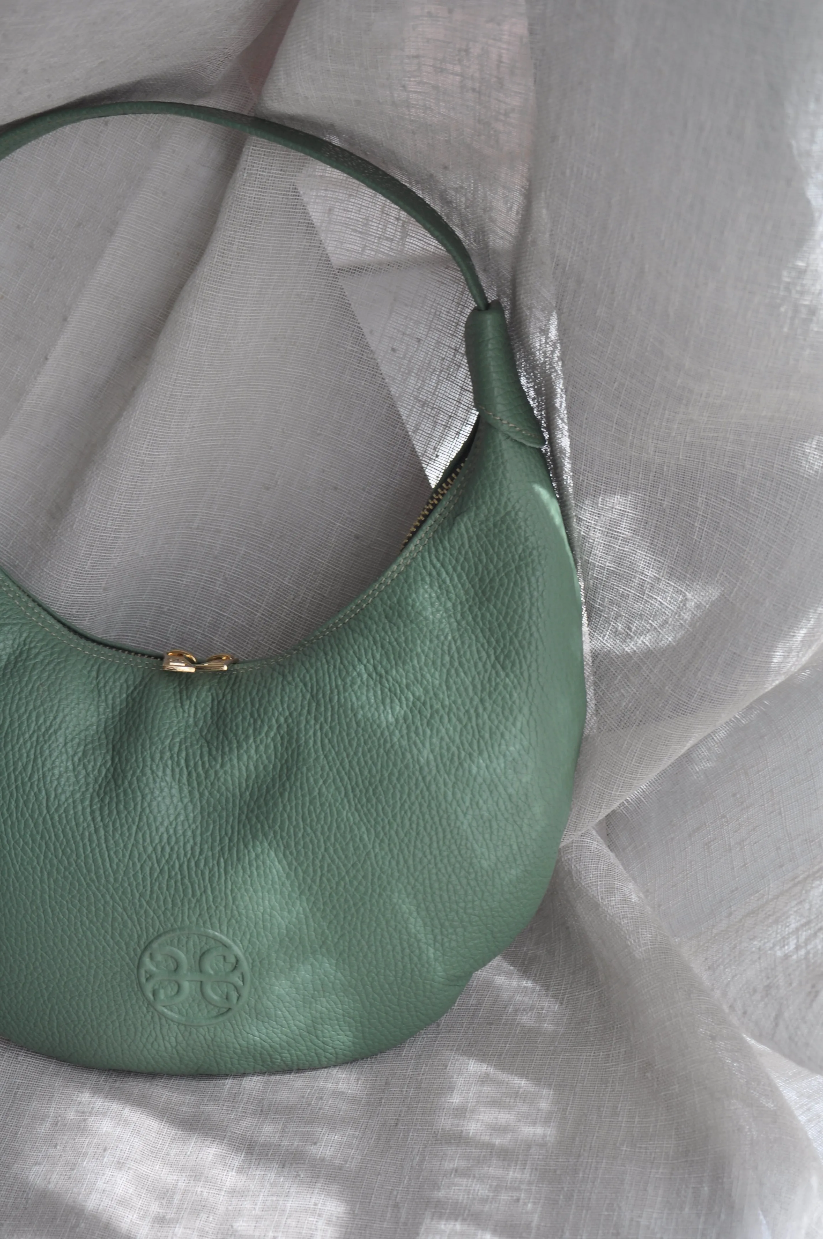 Ophelia Small Leather Shoulder Bag - Sage