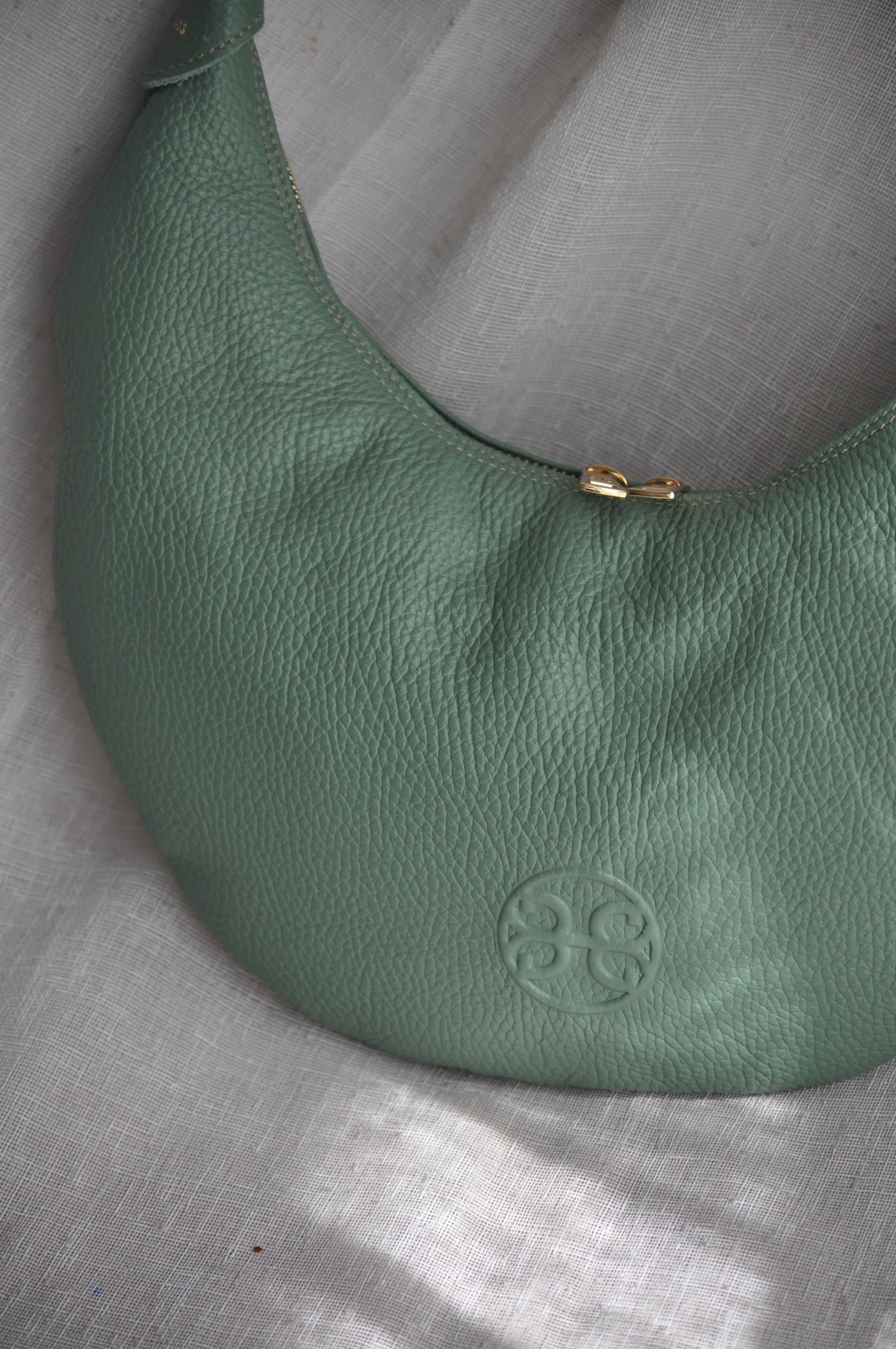 Ophelia Small Leather Shoulder Bag - Sage