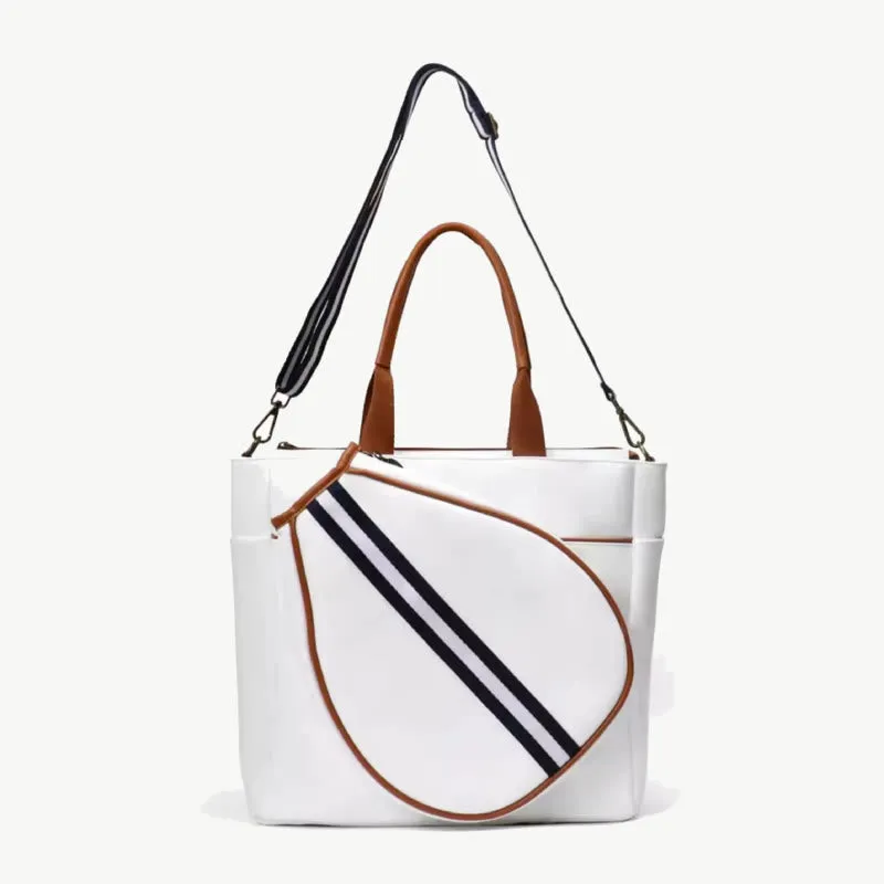Padel Tennis Racket Bag Minimalist Leather Hand Held Sports Tote