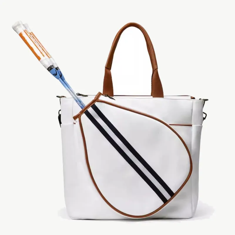 Padel Tennis Racket Bag Minimalist Leather Hand Held Sports Tote