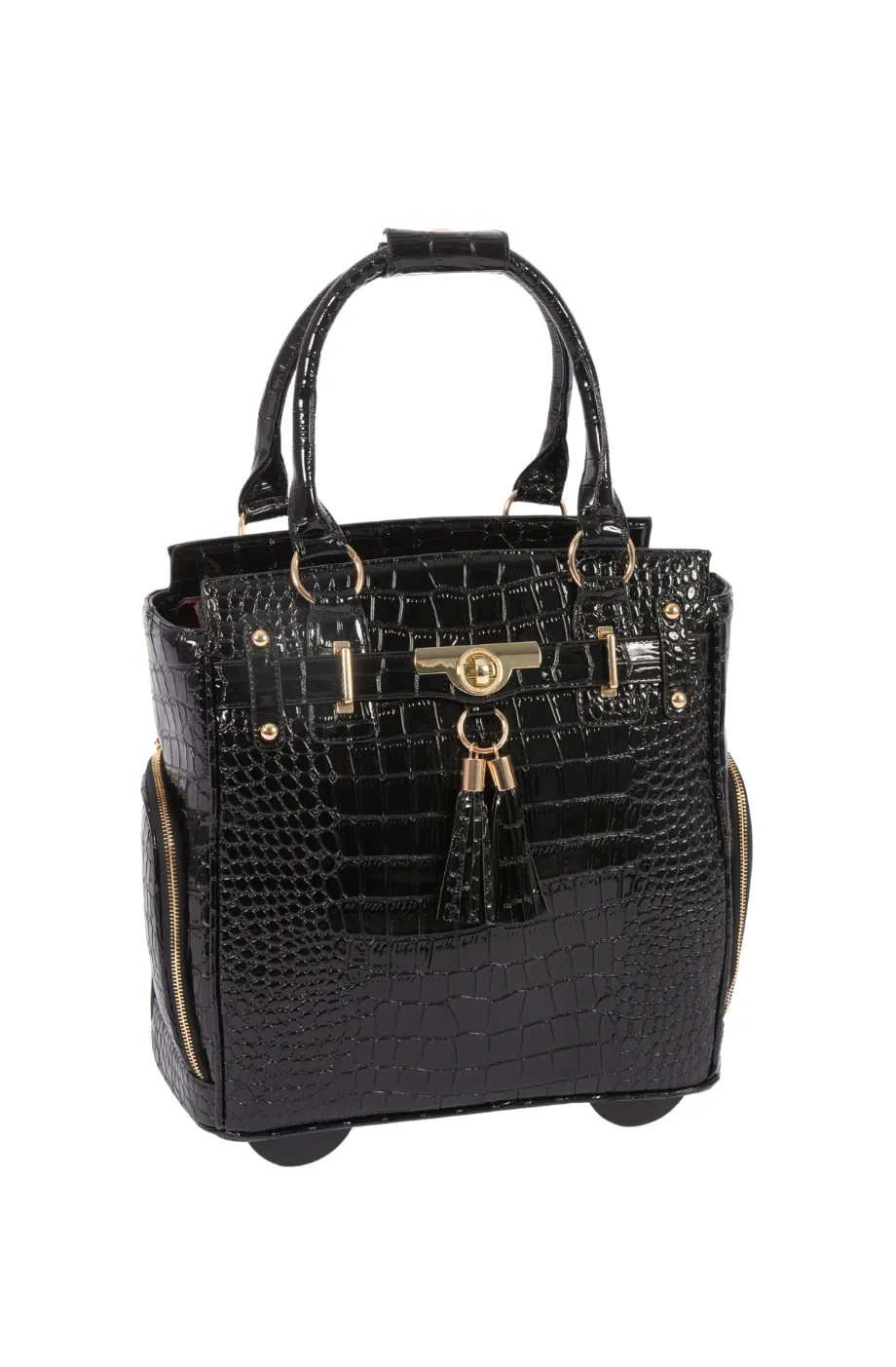 Petite Cosmopolitan Rolling Laptop Bag - Stylish Briefcase & Tote for Professional Women - Fits 13"-15" Laptop