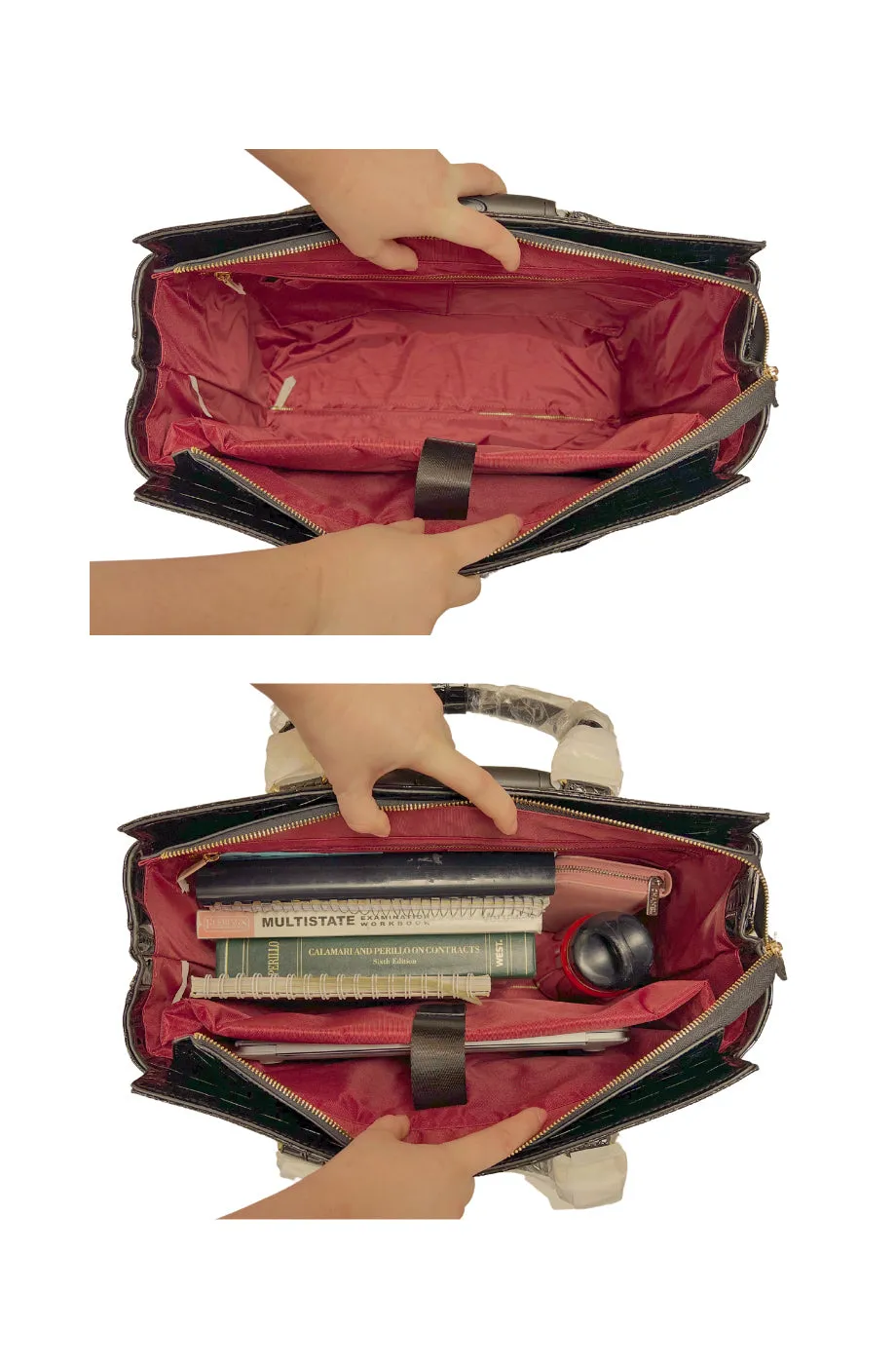 Petite Cosmopolitan Rolling Laptop Bag - Stylish Briefcase & Tote for Professional Women - Fits 13"-15" Laptop