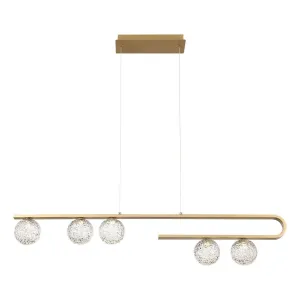 Phillimore 45 in. 5 Lights LED Chandelier Gold Finish