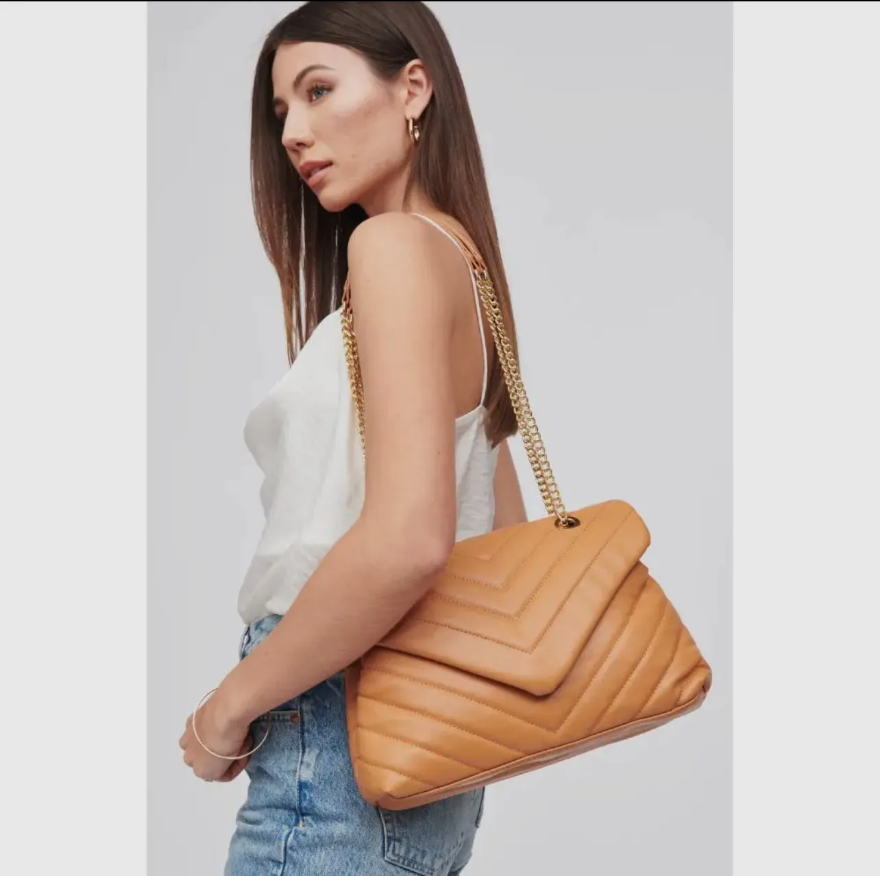 Quilted Camel Handbag