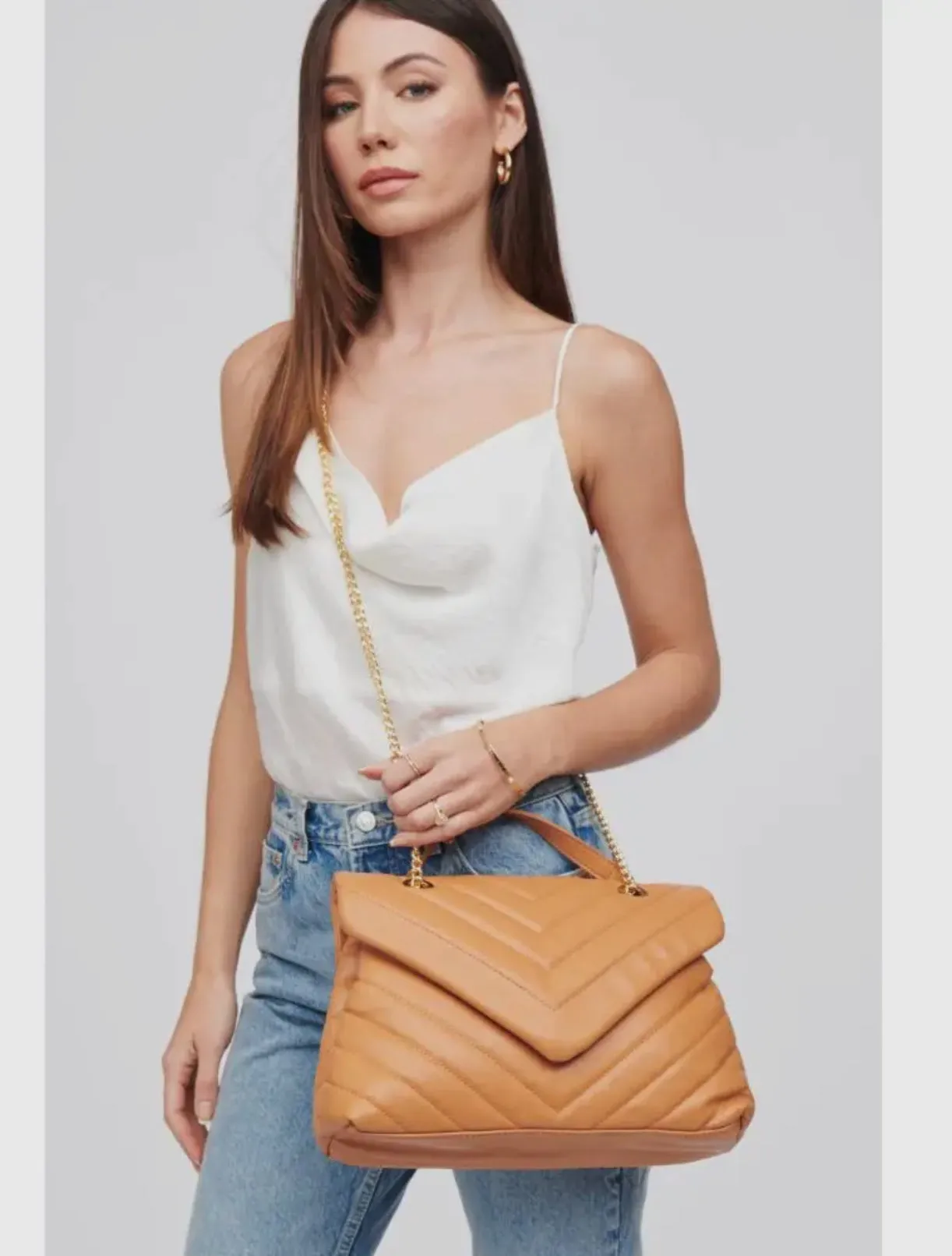 Quilted Camel Handbag