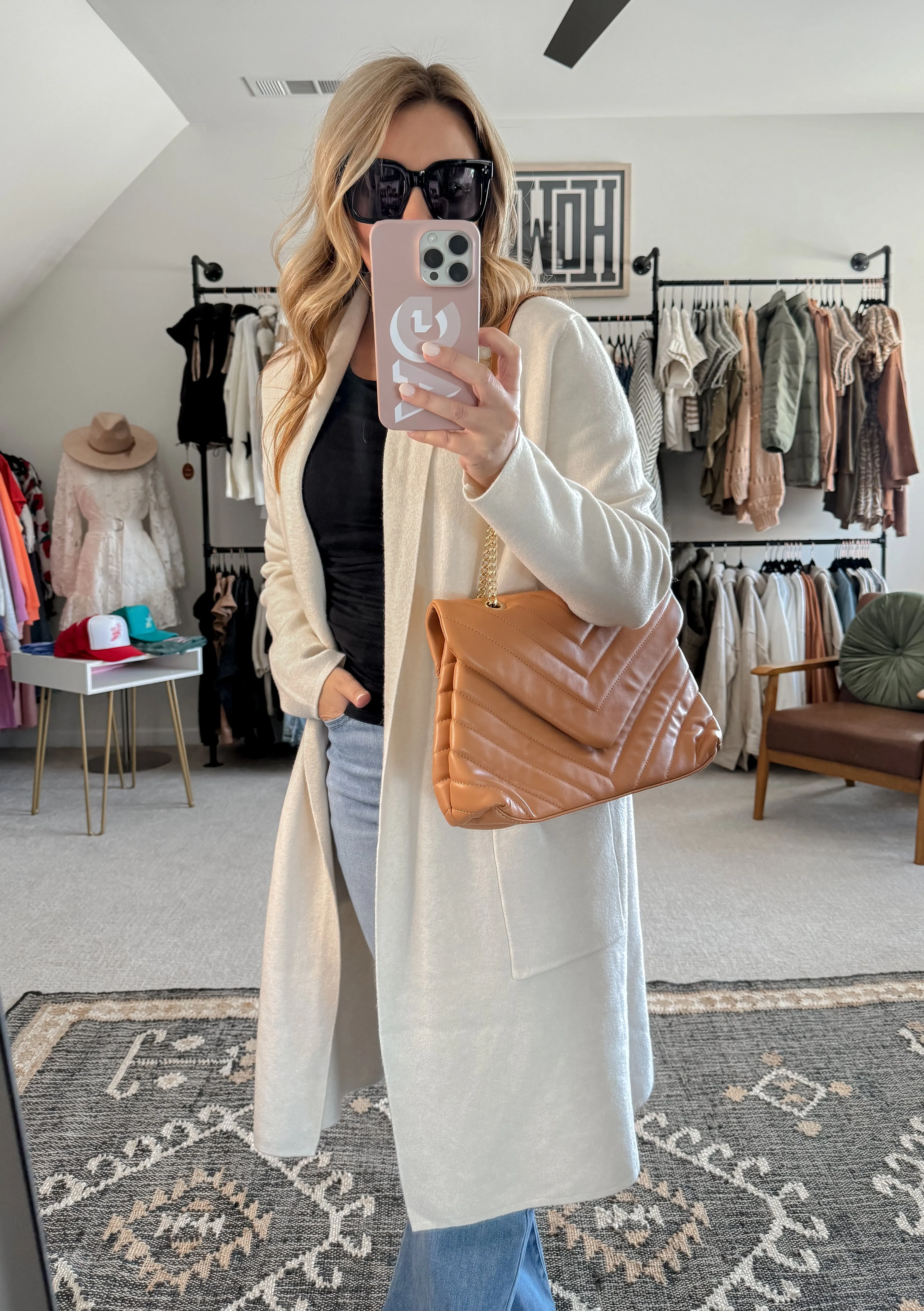 Quilted Camel Handbag